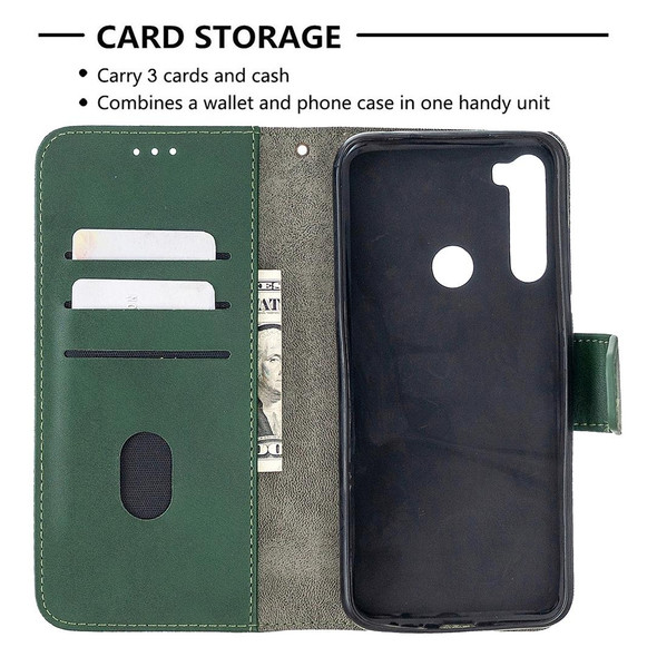 Xiaomi Redmi Note 8T Matching Color Crocodile Texture Horizontal Flip PU Leather Case with Wallet & Holder & Card Slots(Green)