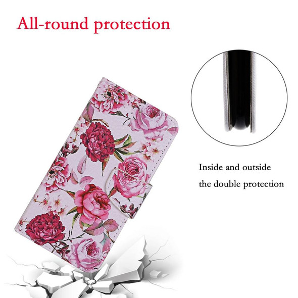 Xiaomi Redmi Note 8T Colored Drawing Pattern Horizontal Flip Leather Case with Holder & Card Slots & Wallet(Peony)