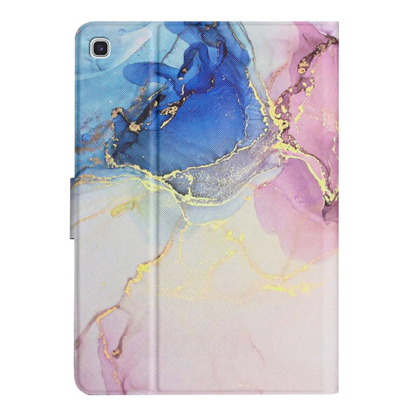 Samsung Galaxy Tab S6 Lite P610 Marble Pattern Smart Leather Tablet Case(Pink Blue)