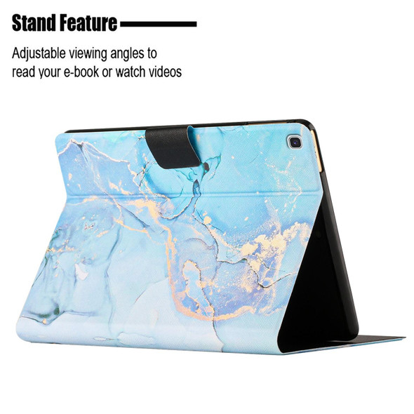 Samsung Galaxy Tab A7 Lite T220 Marble Pattern Smart Leather Tablet Case(Blue)