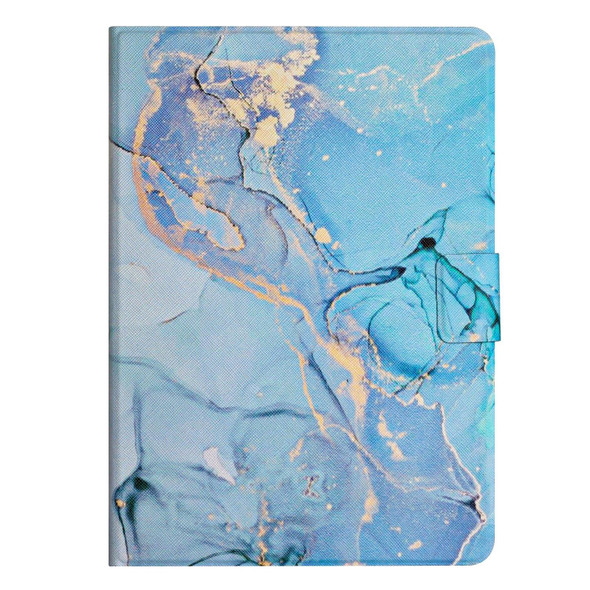 Samsung Galaxy Tab S6 Lite P610 Marble Pattern Smart Leather Tablet Case(Blue)