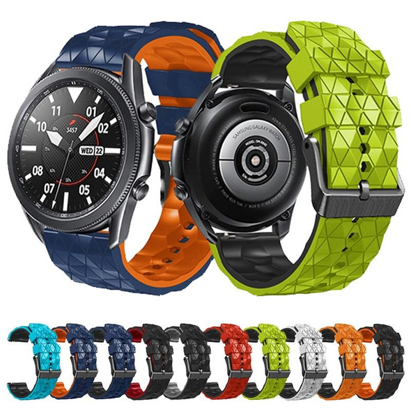 Samsung Gear S3 Classic 22mm Football Pattern Two-Color Silicone Strap(Midnight Blue + Orange)