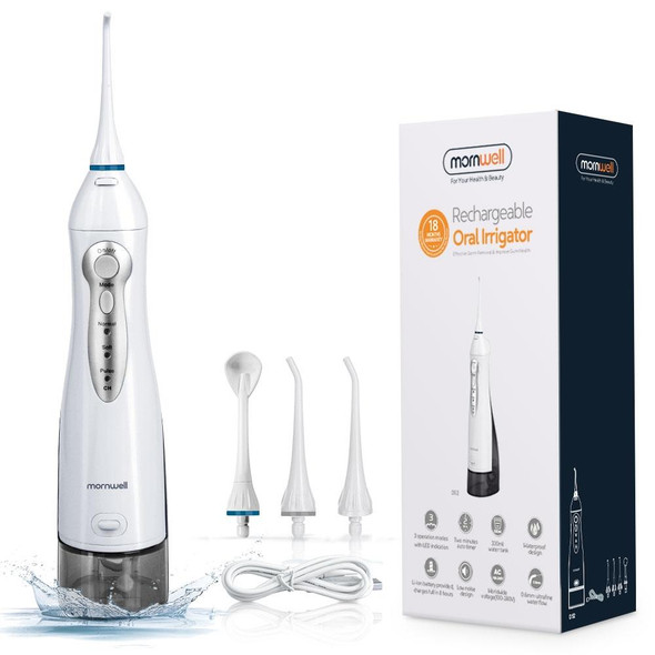 Mornwell D52 USB-Rechargeable Water Flosser IPX7 Waterproof Oral Irrigator