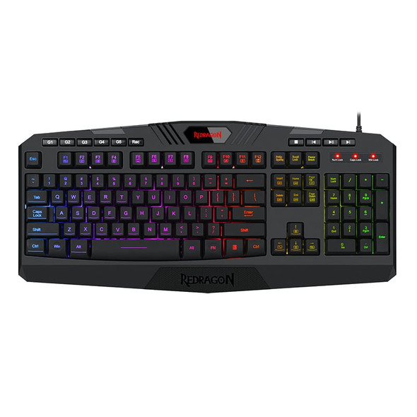 REDRAGON HARPE Membrane|RGB Backlit|12 Multimedia Keys|19 Non-Conflict Gang Keyboard - Black