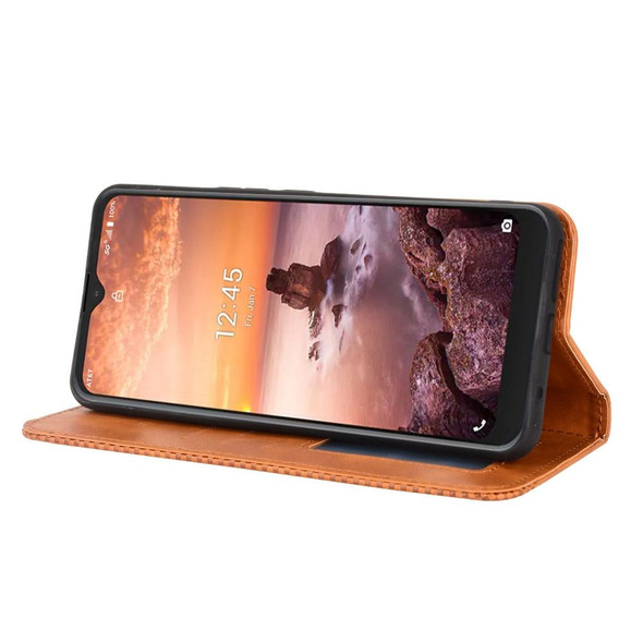 AT&T Fusion 5G Magnetic Buckle Retro Texture Leatherette Phone Case(Brown)