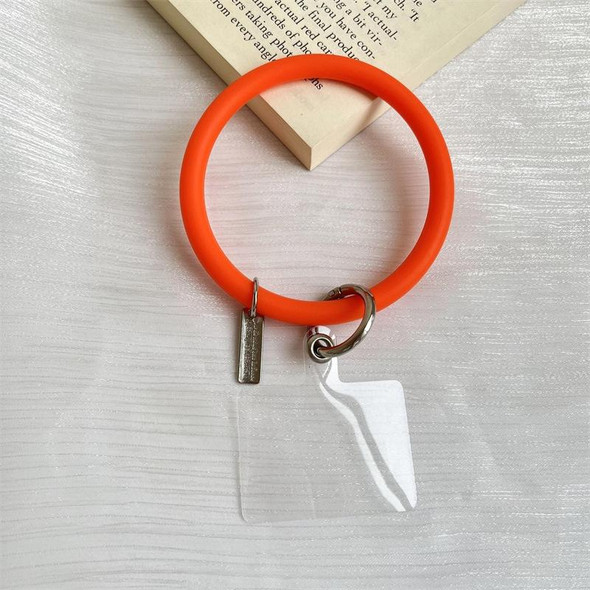 3 PCS Phone Case Silicone Bracelet Keychain Anti-fall Phone Lanyard with Patch(Orange)