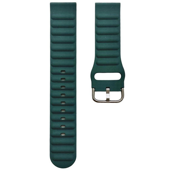 22mm Universal Single Color Silicone Watch Band(Dark Green)