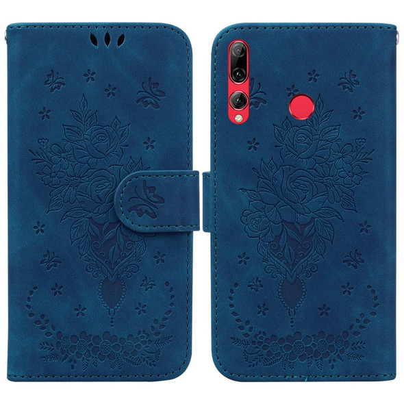 Huawei P Smart+ 2019 / Enjoy 9s Butterfly Rose Embossed Leather Phone Case(Blue)