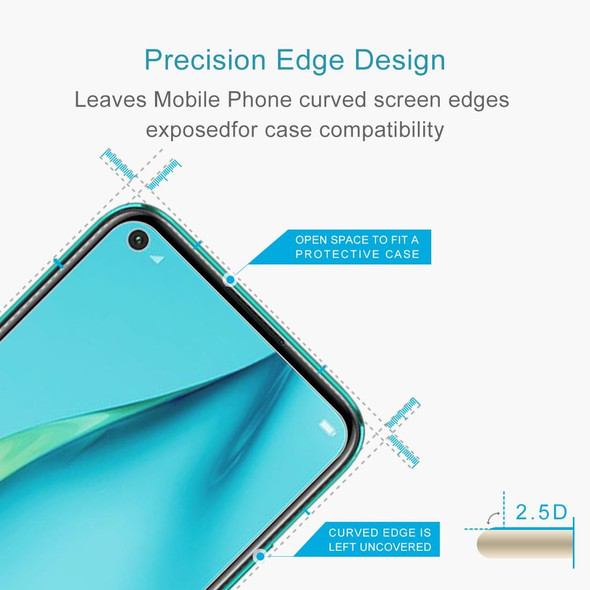 50 PCS 0.26mm 9H Surface Hardness 2.5D Explosion-proof Tempered Glass Non-full Screen Film - Huawei Nova 7i