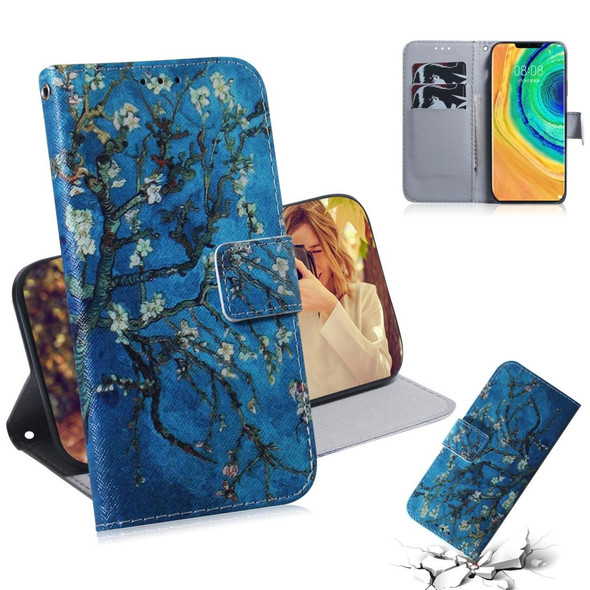 Huawei Mate 30 Pro Coloured Drawing Pattern Horizontal Flip PU Leather Case with Holder & Card Slots & Wallet(Apricot Flower)