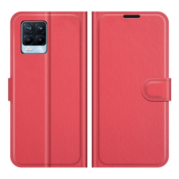 OPPO Realme 8 / 8 Pro 4G Litchi Texture Horizontal Flip Protective Case with Holder & Card Slots & Wallet(Red)