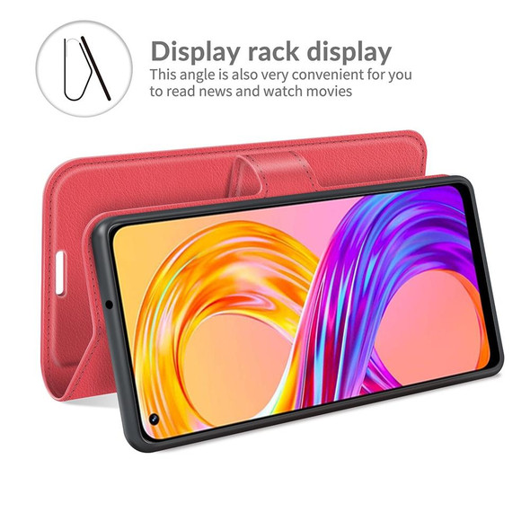 OPPO Realme 8 / 8 Pro 4G Litchi Texture Horizontal Flip Protective Case with Holder & Card Slots & Wallet(Red)