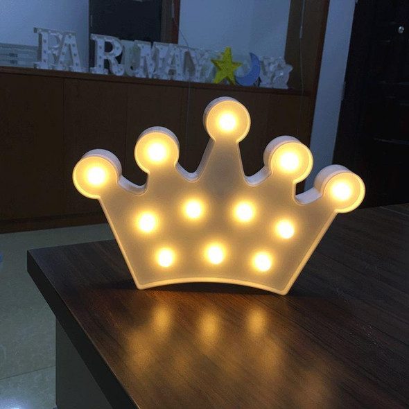 Creative Crown Shape Warm White LED Decoration Light, 2 x AA Batteries Powered Party Festival Table Wedding Lamp Night Light (White)