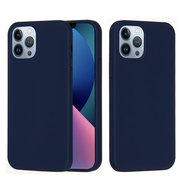 Solid Color Silicone Phone Case - iPhone 14 Pro(Midnight Blue)