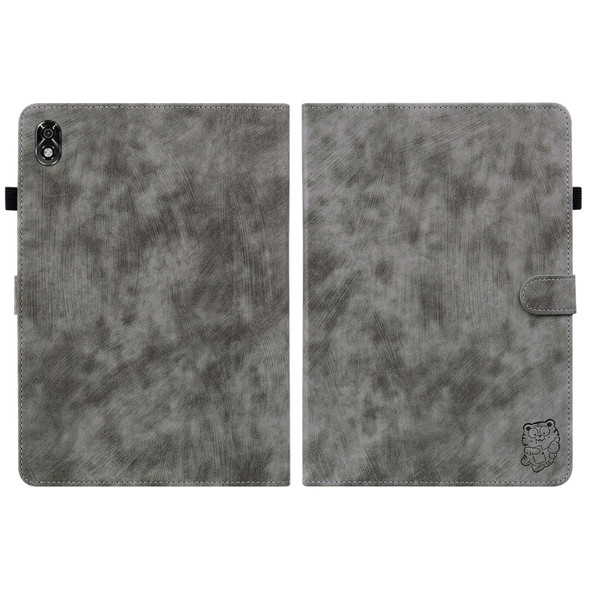 Lenovo Legion Y700 Tiger Pattern PU Tablet Case(Grey)