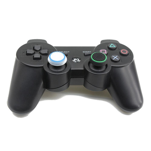 10 PCS Gamepad Silicone Luminous Button Cap Rocker Cap - PS5/PS4/PS3/ONE/360/PRO/series X/S(Black Light Blue)