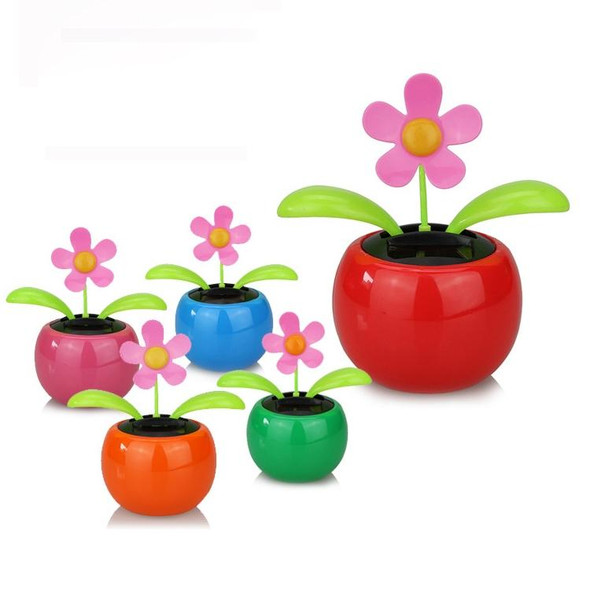 Solar Toy Mini Dancing Flower Sunflower Great as Gift or Car Decoration, Color Random for Delivery