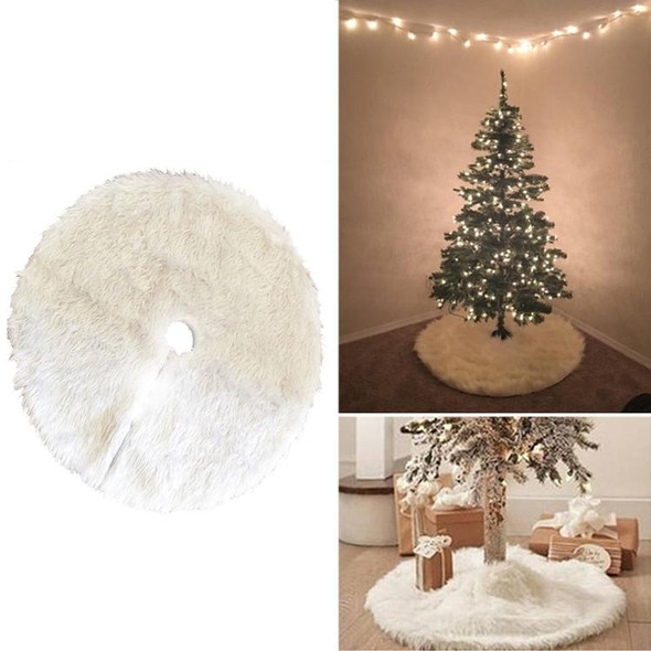 Christmas Tree Plush Skirt White Round Ornament Decoration, Diameter: 90cm