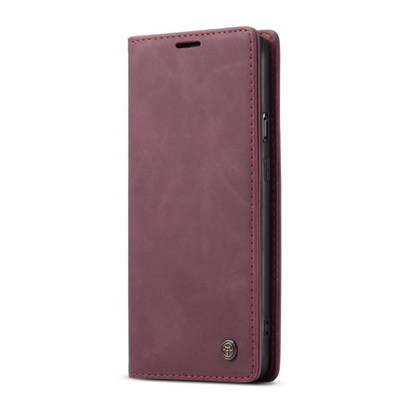 OnePlus Nord CaseMe-013 Multifunctional Retro Frosted Horizontal Flip Leather Case with Card Slot & Holder & Wallet(Wine Red)