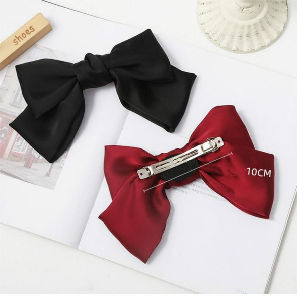 5 PCS Satin Bow Hairpin Back Head Hair Accessories, Colour: Black