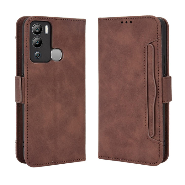 Infinix Hot 12i Skin Feel Calf Texture Card Slots Leather Phone Case(Brown)