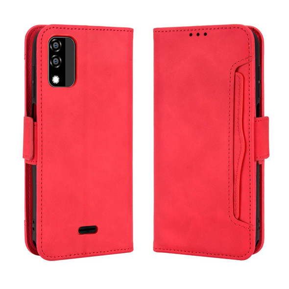 BLU C5 Max 2022 Skin Feel Calf Texture Card Slots Leatherette Phone Case(Red)