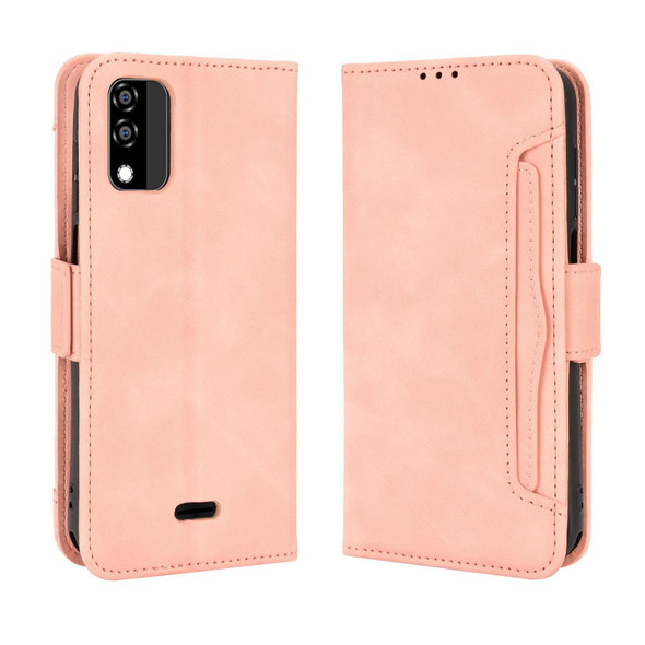 BLU C5 Max 2022 Skin Feel Calf Texture Card Slots Leatherette Phone Case(Pink)