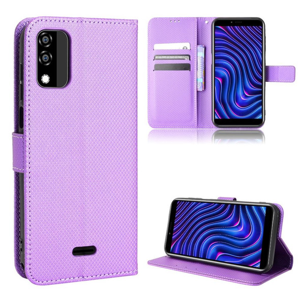 BLU C5 Max 2022 Diamond Texture Leatherette Phone Case(Purple)