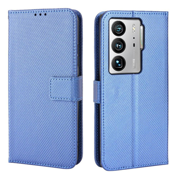 ZTE Axon 40 Ultra Diamond Texture Leather Phone Case(Blue)