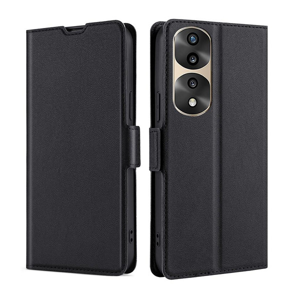 Honor 70 Pro/70 Pro+ Ultra-thin Voltage Side Buckle Horizontal Flip Leather Phone Case(Black)