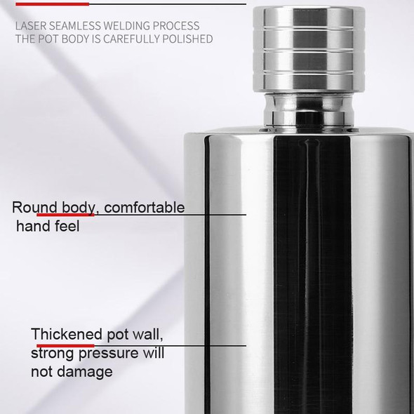 1000ml Outdoor Wine Pot 304 Stainless Steel Cylindrical Hip Flask, Color: Electroplating Black