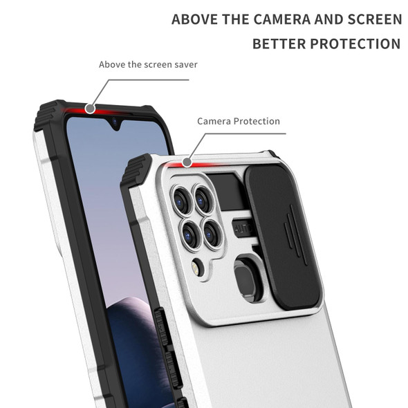 vivo Y20 Stereoscopic Holder Sliding Camshield Phone Case(White)