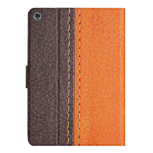 Huawei MatePad T10s Stitching Solid Color Leather Tablet Case(Orange)