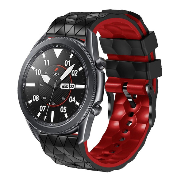 Xiaomi Haylou RS4 LS12 22mm Football Pattern Two-Color Silicone Strap(Black+Red)