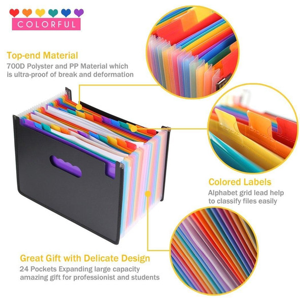 Organ Expanding Colored File Folder A4 Organizer Portable Business Office Supplies, Size: 33x23.5cm, Size:13 Pockets