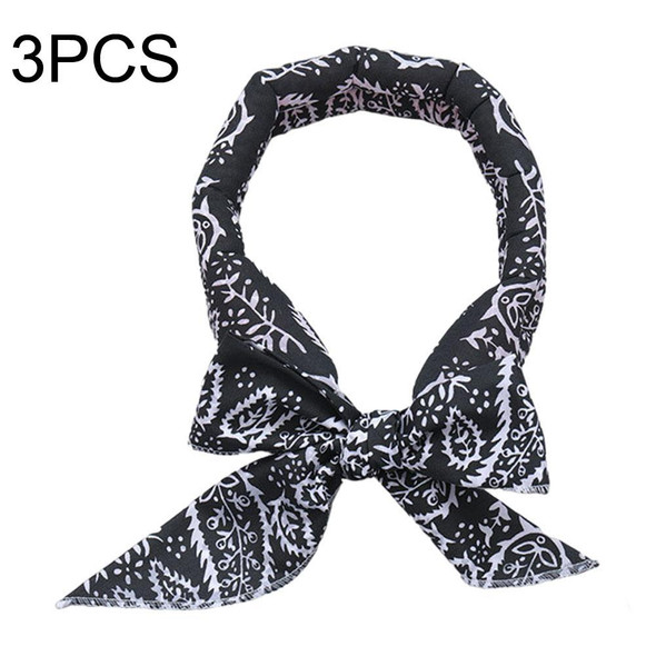 3 PCS Summer Cooling Bandana Neck Wraps Scarf - Women Men Kids Pet, Color: Black Leaves