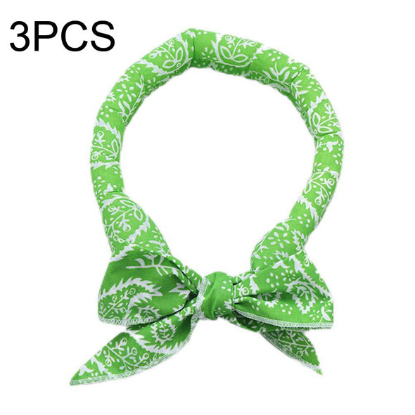 3 PCS Summer Cooling Bandana Neck Wraps Scarf - Women Men Kids Pet, Color: Green Leaves