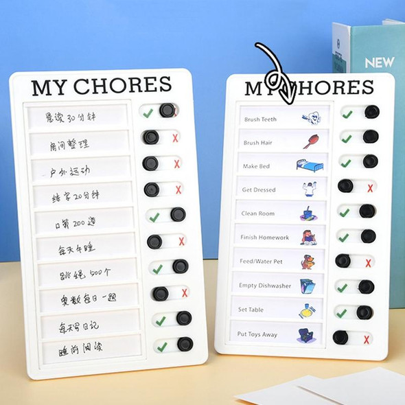 2 PCS  Wall Hanging Checklist Memo Boards Adjustable Checklist Board,Style: My Chores
