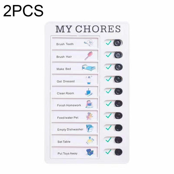 2 PCS  Wall Hanging Checklist Memo Boards Adjustable Checklist Board,Style: My Chores