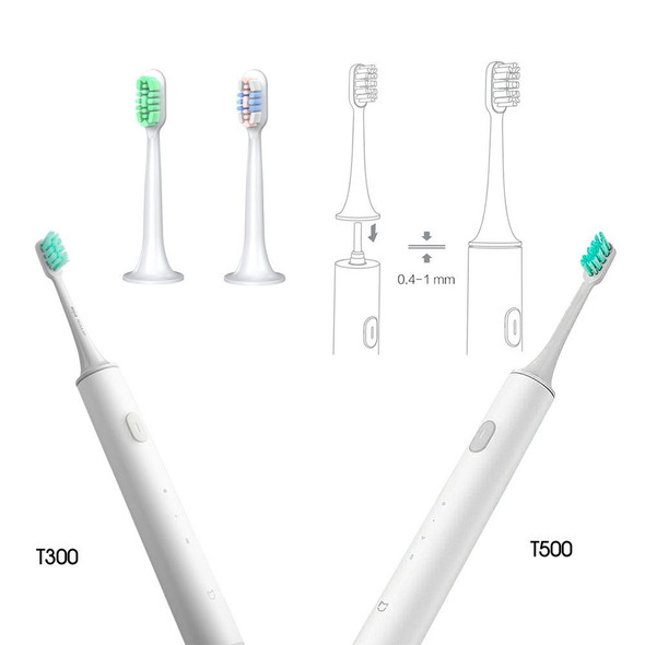 2 PCS - Xiaomi Mijia T300 T500 Electric Toothbrush Replacement Head(Green)