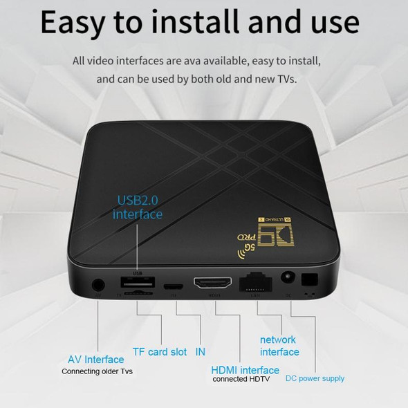 D9 PRO 2.4G/5G WIFI 4K HD Android TV Box, Memory:8GB+128GB(EU Plug)