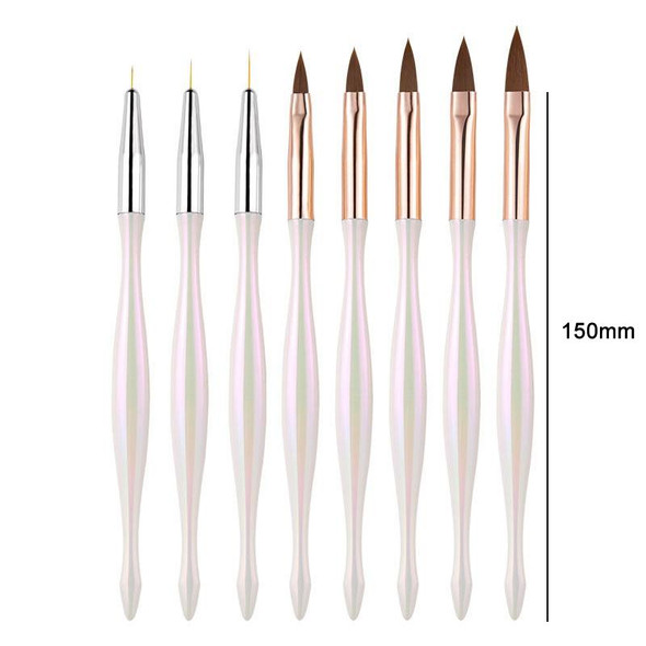 2 Packs Crystal Light Therapy Pull Line Smudge Nail Pen, Color: 8 PCS/Set White Pearl