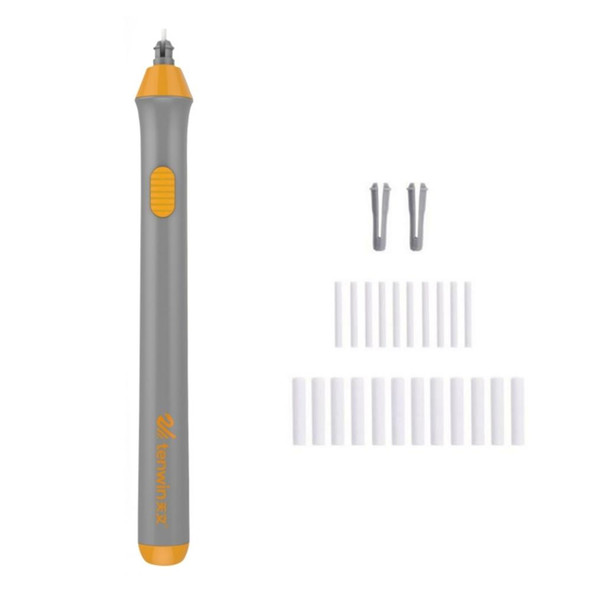 Tenwin 8302 Adjustable Electric Eraser With Rubber Refills - Sketch Drawing Erasing(Grey)