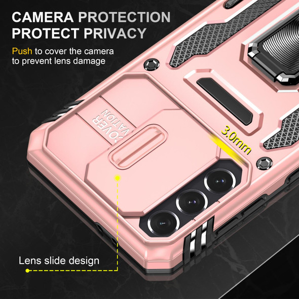 Samsung Galaxy S21 5G Armor PC + TPU Camera Shield Phone Case(Rose Gold)