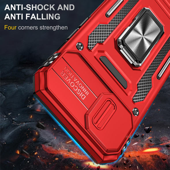 Armor PC + TPU Camera Shield Phone Case - iPhone 13(Red)