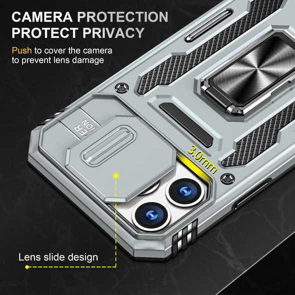 Armor PC + TPU Camera Shield Phone Case - iPhone 13 Pro Max(Grey)