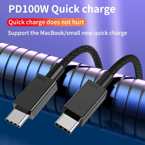 100W USB-C / Type-C to USB-C / Type-C Fast Charging Data Cable, Length:1m(Black)