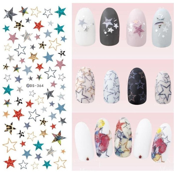 DS358-366 5 PCS 9 Patterns DIY Design Beauty Water Transfer Harajuku Nails Art Sticker Nail Art Decoration Accessories, Random Color Delivery, Without Nails