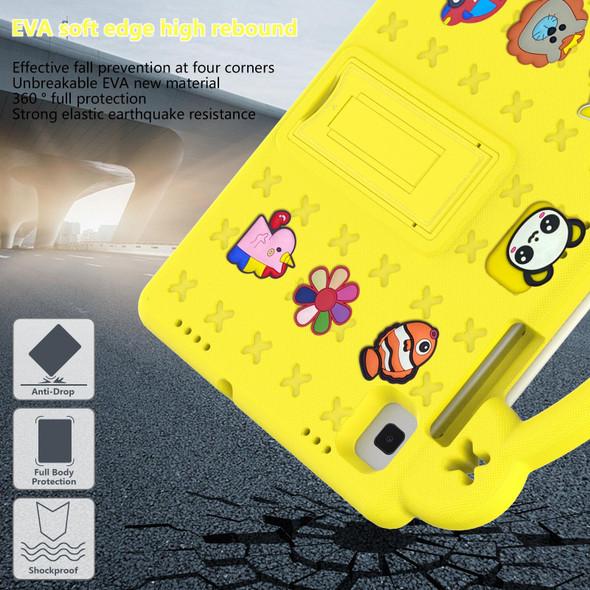 Samsung Galaxy Tab S6 Lite 10.4 2020/2022 Handle Kickstand Children EVA Shockproof Tablet Case(Yellow)