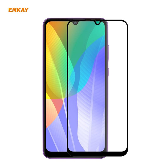 Huawei Y6p ENKAY Hat-Prince Full Glue 0.26mm 9H 2.5D Tempered Glass Full Coverage Film